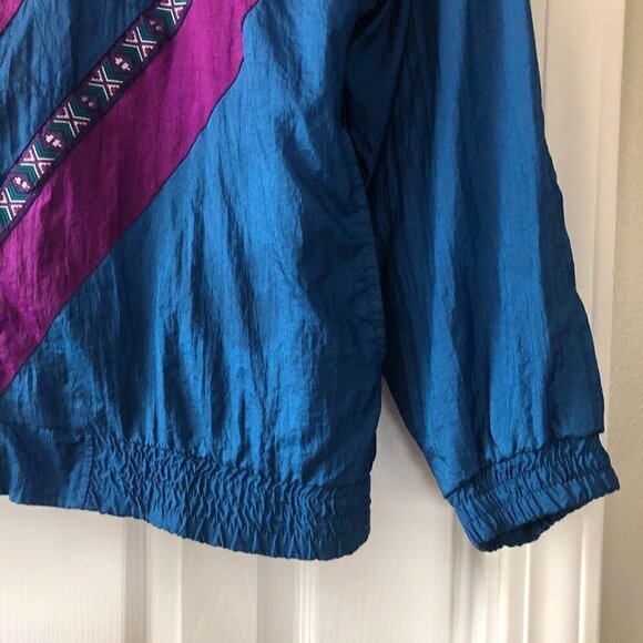 Vintage 80’s Purple Blue Windbreaker sz M - Picture 3 of 10